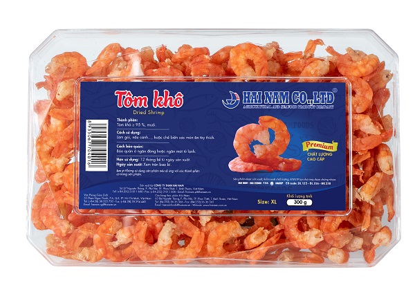 tem nhãn tôm khô